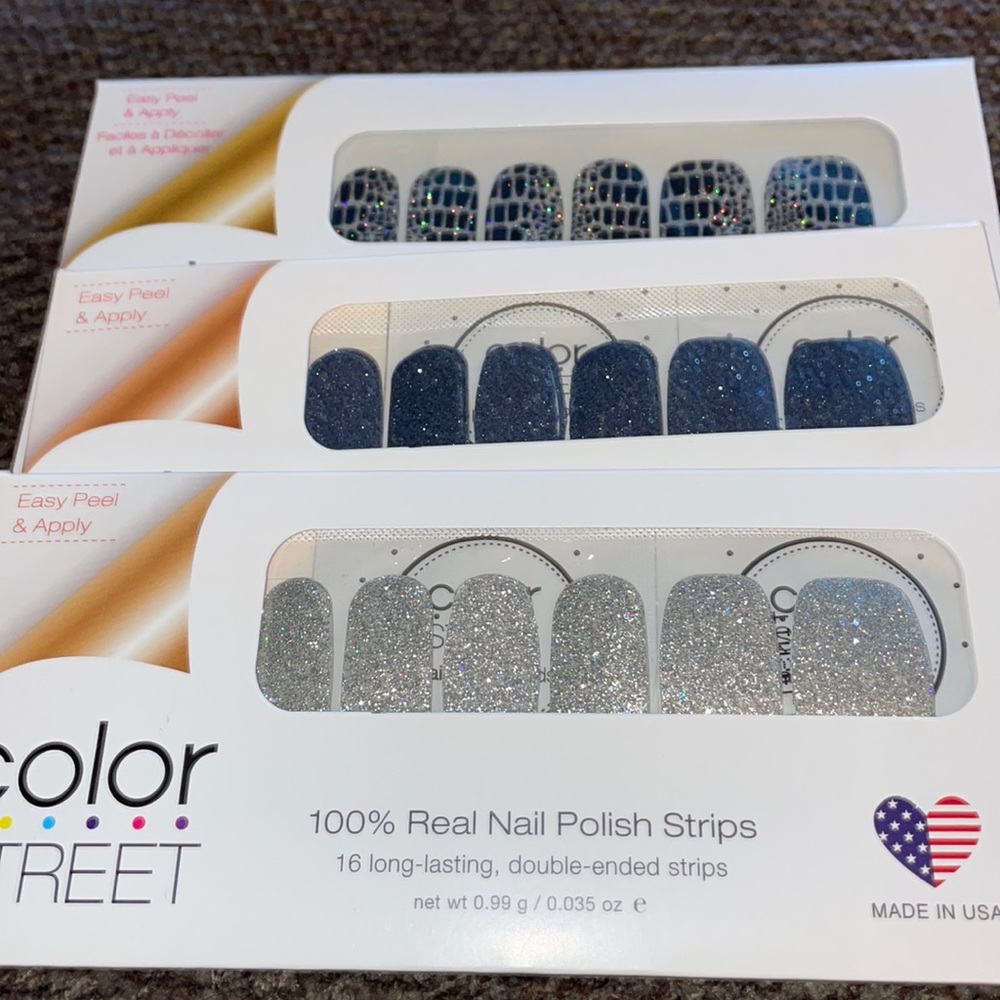 Brand new set of 3 Color Street nail strips